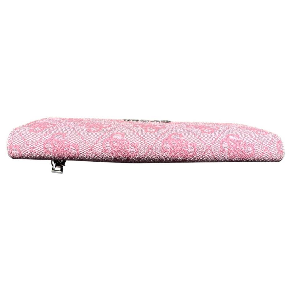 GUESS Pink Monogram Tri-Fold Wallet with Zip Pocket and Card Slots NWOT - Picture 6 of 7